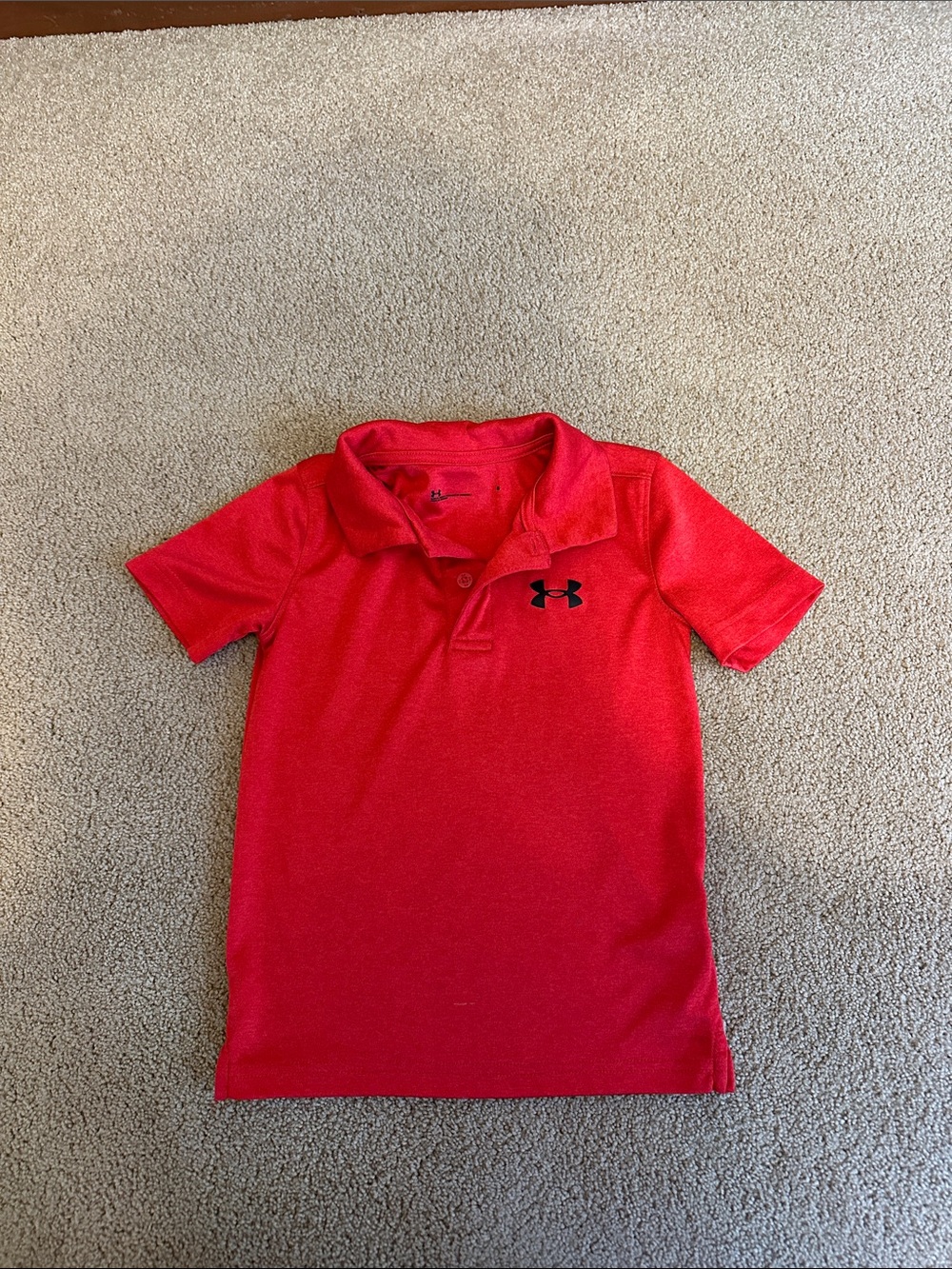 Under Armour Red Kids' Polo with Black Logo